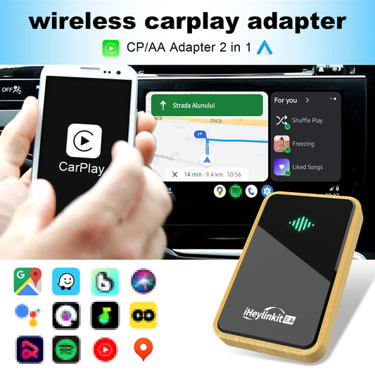 2024 Portable Bamboo Shell Wireless Carplay