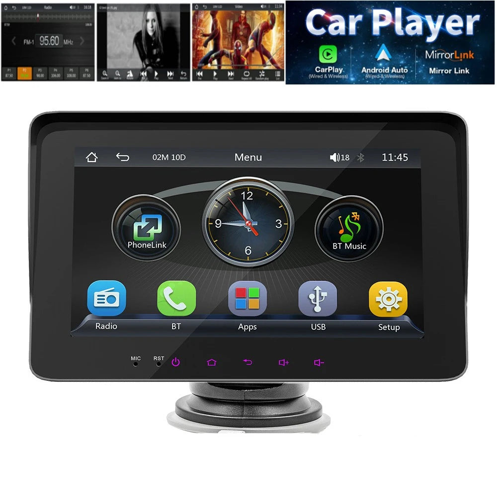 7" Wireless Touch Screen CarPlay - Universal